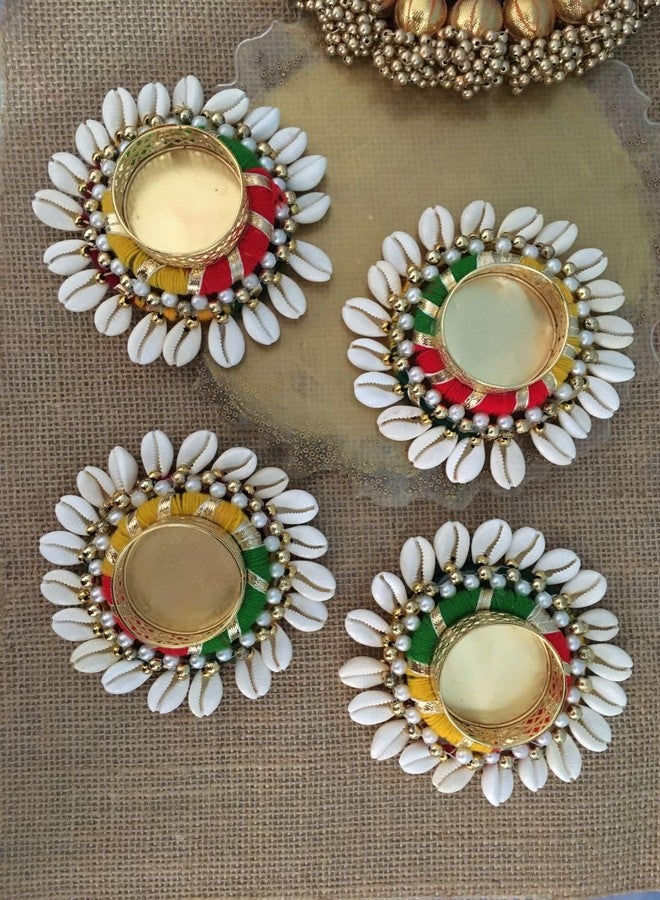 thriftkart Metal Heavy Design Hand Made Decorative Diya - Pack of 4 | Tea Light Candle Holder for Festival, Occasion, Diwali & Home Decoration - Image 5